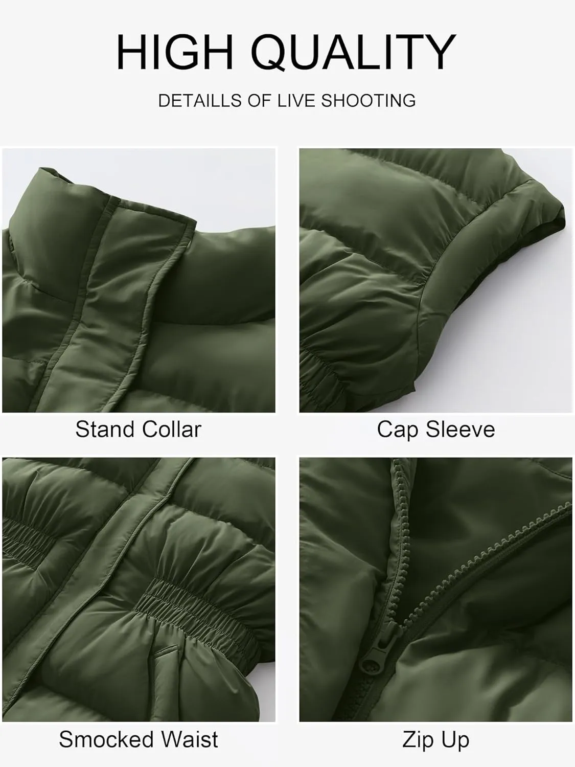 ANRABESS Women Puffer Vest Oversized Sleeveless Zip Up Stand Collar Lightweight Jackets 2025 Winter Warm Puffy Down Coats