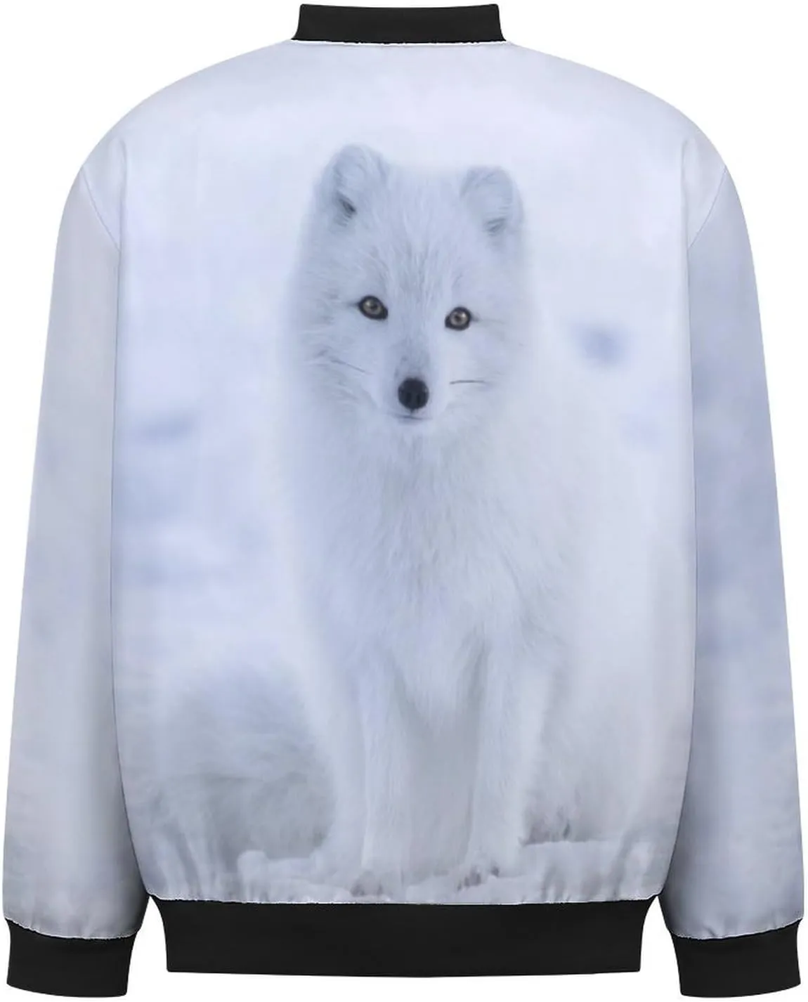 Arctic Fox in The Snow Men's Bomber Jacket Lightweight Windbreaker Fashion Spring Fall Coats Casual Jackets for Men