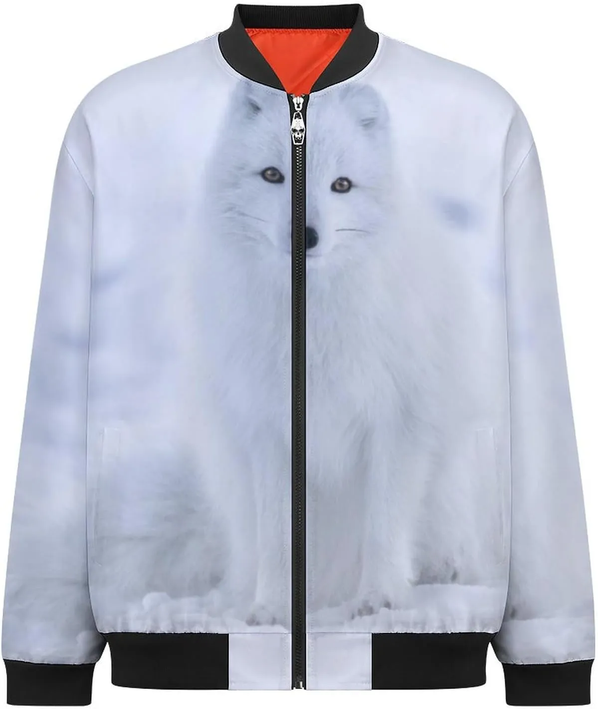Arctic Fox in The Snow Men's Bomber Jacket Lightweight Windbreaker Fashion Spring Fall Coats Casual Jackets for Men