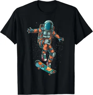 Astronaut Skateboard Skater Space Funny Graphic T-Shirt T-Shirt