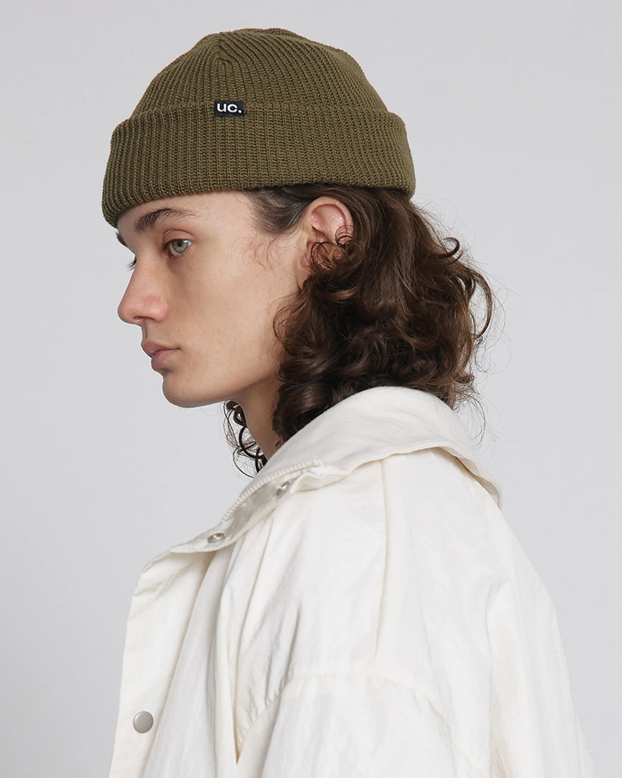 BEANIE / MARINE FIT / DOUBLE TAB / D KHAKI