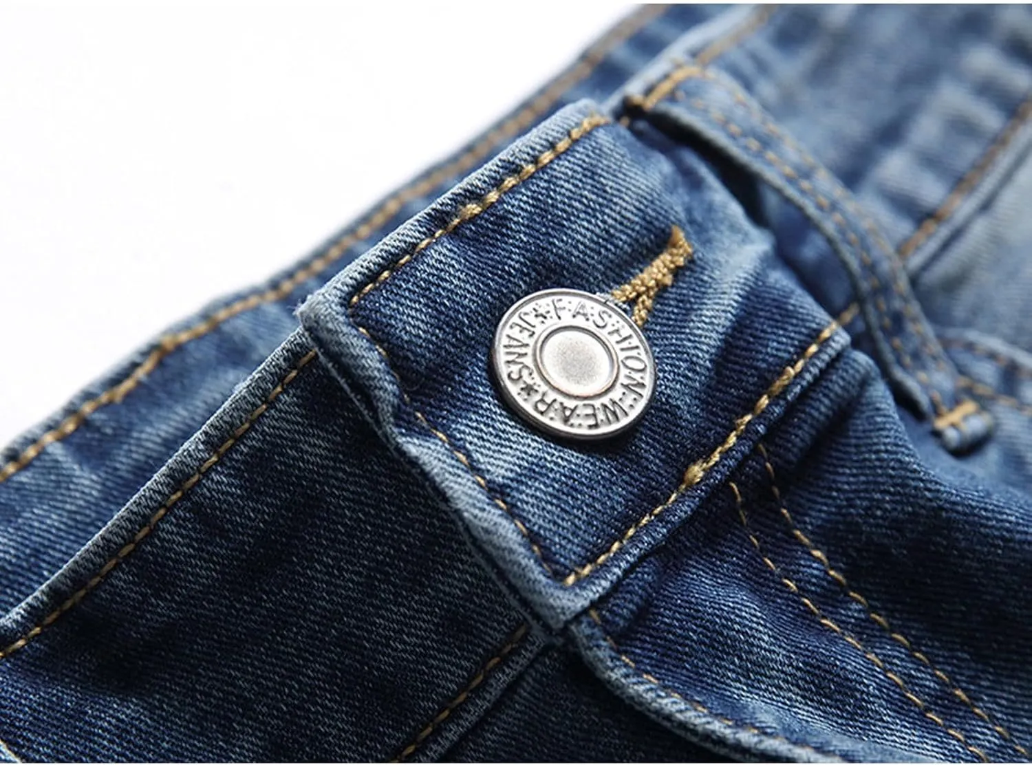 Bidobibo Jeans for Men Straight Fit Destroyed Distressed Taper Zipper Pants with Holesblack Men's Ripped Stretch Skinny Jeans