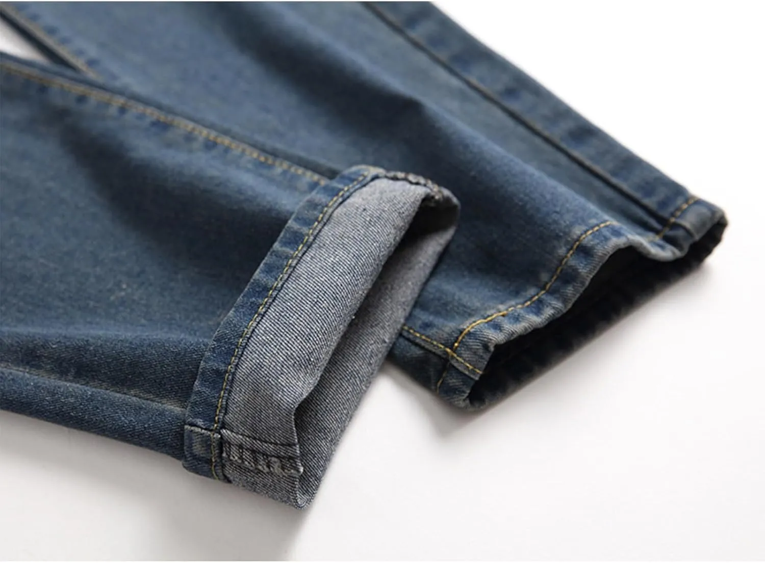 Bidobibo Jeans for Men Straight Fit Destroyed Distressed Taper Zipper Pants with Holesblack Men's Ripped Stretch Skinny Jeans