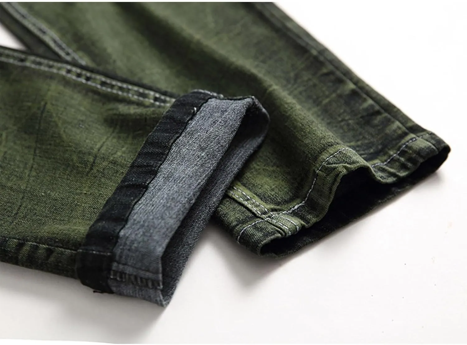Bidobibo Jeans for Men Straight Fit Destroyed Distressed Taper Zipper Pants with Holesblack Men's Ripped Stretch Skinny Jeans