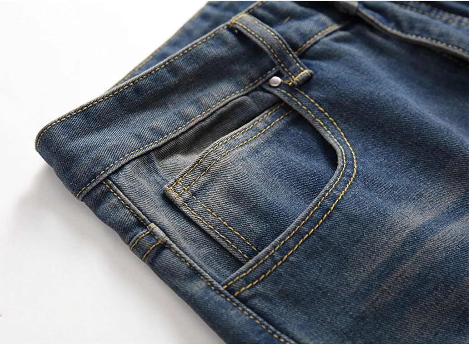 Bidobibo Jeans for Men Straight Fit Destroyed Distressed Taper Zipper Pants with Holesblack Men's Ripped Stretch Skinny Jeans