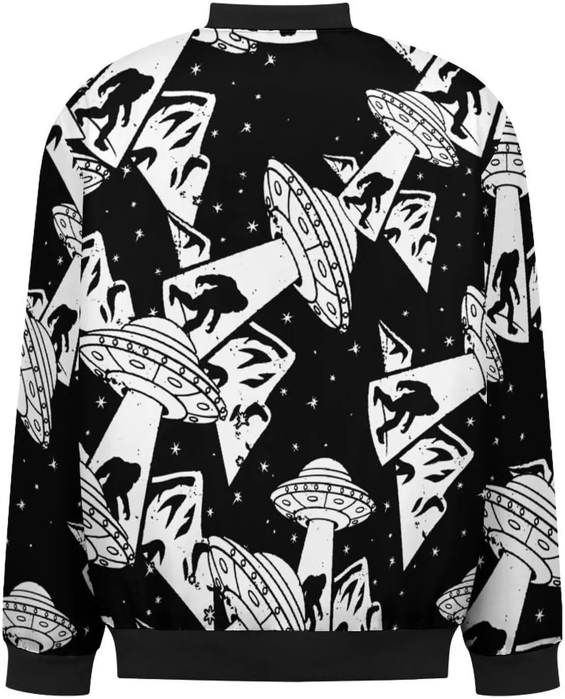 Bigfoot Aliens Men's Bomber Jacket Lightweight Windbreaker Fashion Spring Fall Coats Casual Jackets for Men