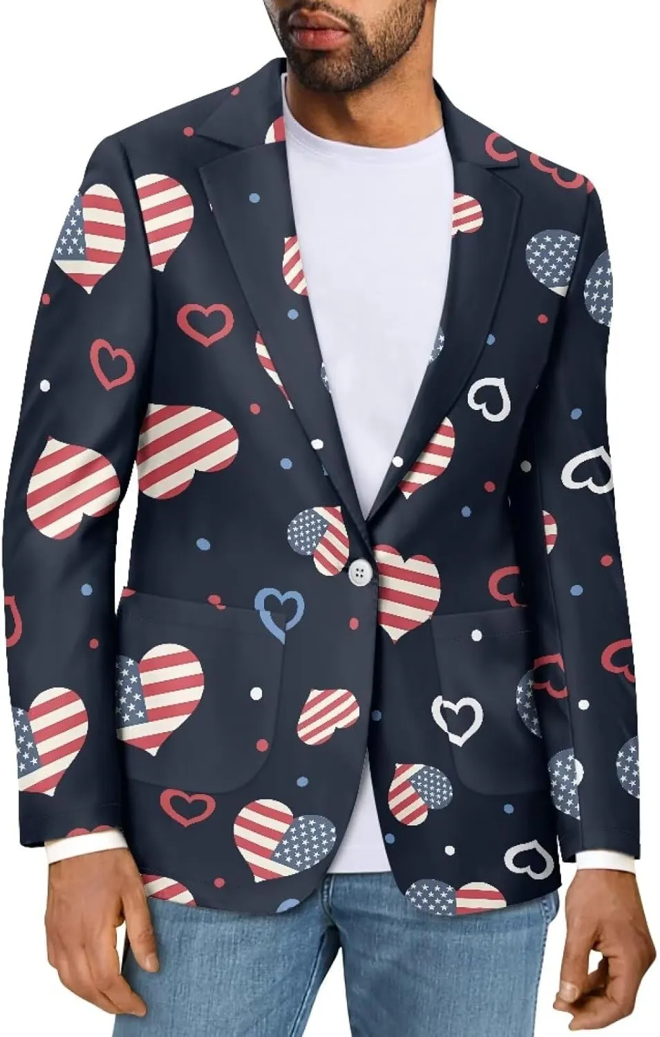 Blazer for Men Regular Slim Fit Suit Jacket Casual Sport Coats with Pockets One Button Formal Dress Size XS-5XL