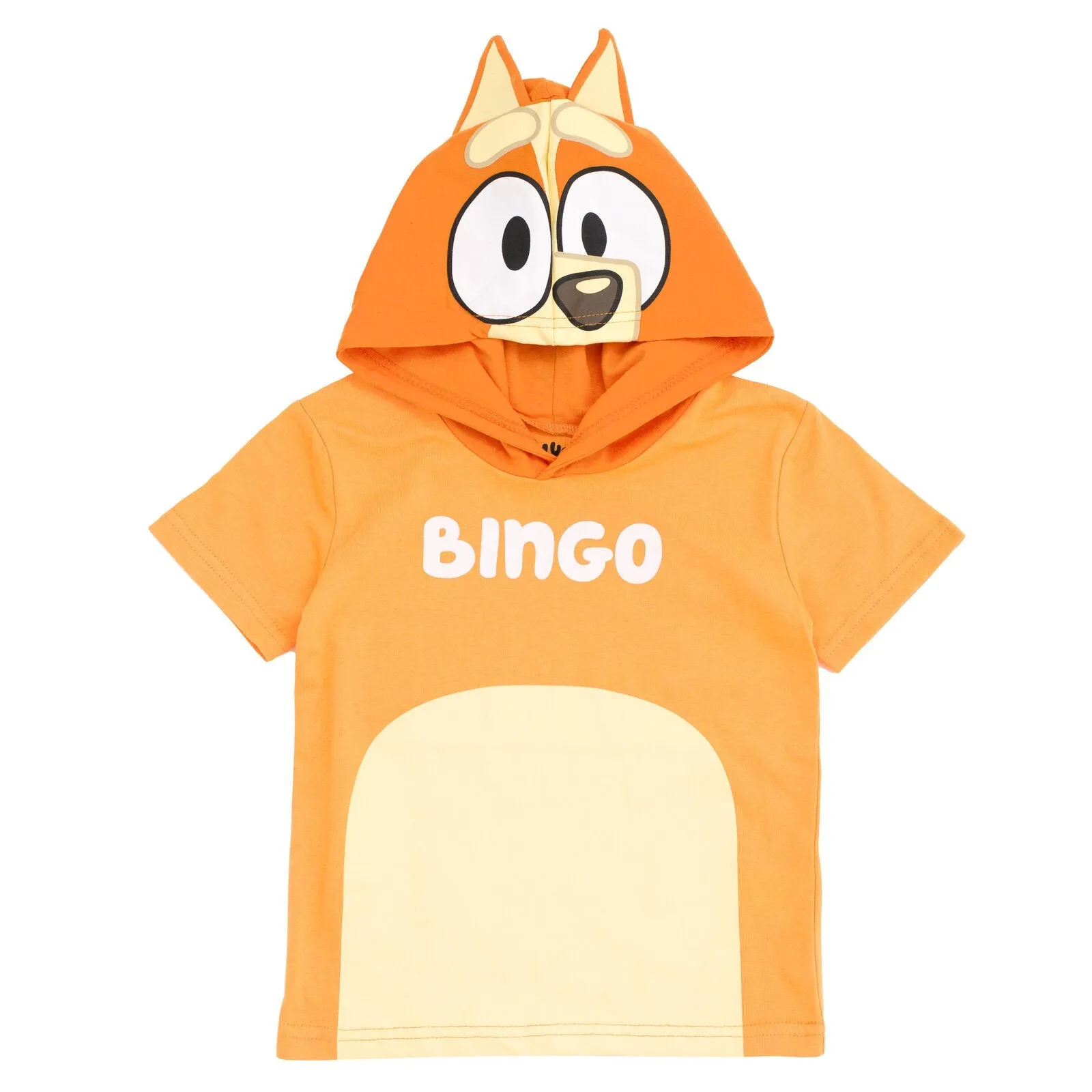 Bluey Bingo (Bluey) Hooded Cosplay T-Shirt and French Terry Shorts Outfit Set