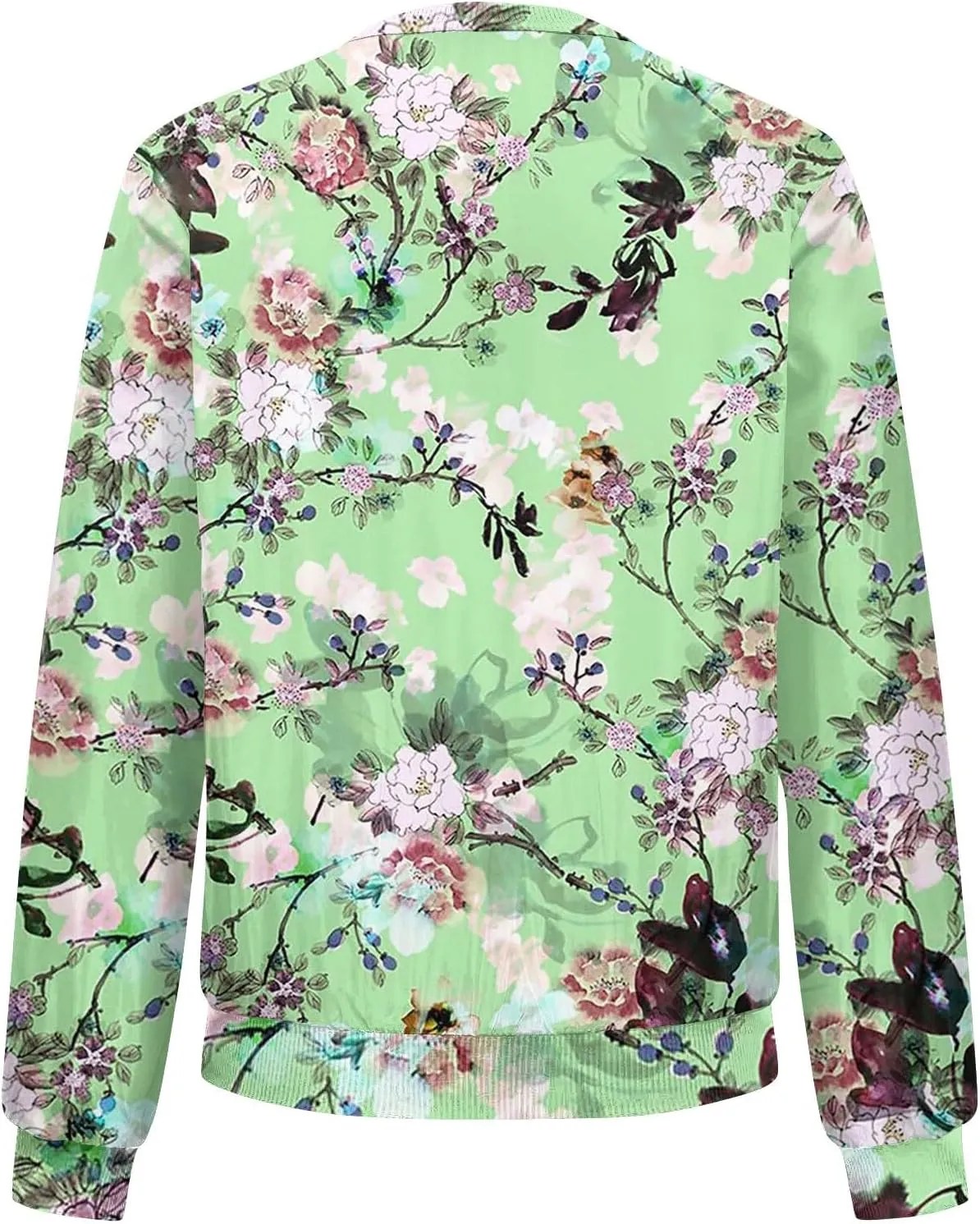Bomber Jacket Women 2024 Trendy Full Zip Up Coat Long Sleeve Outwear Lightweight Windbreaker Outerwear Fall Jackets