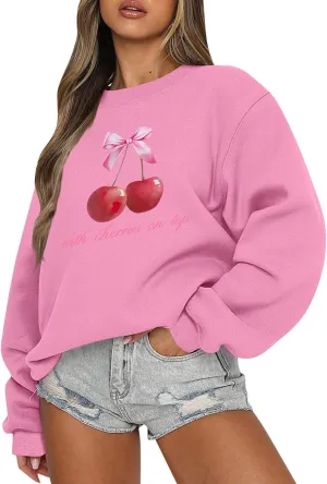 Bow Sweatshirt Women Cute Preppy Clothes Long Sleeve Graphic Clean Girl Aesthetic Spring Outfits Clothes
