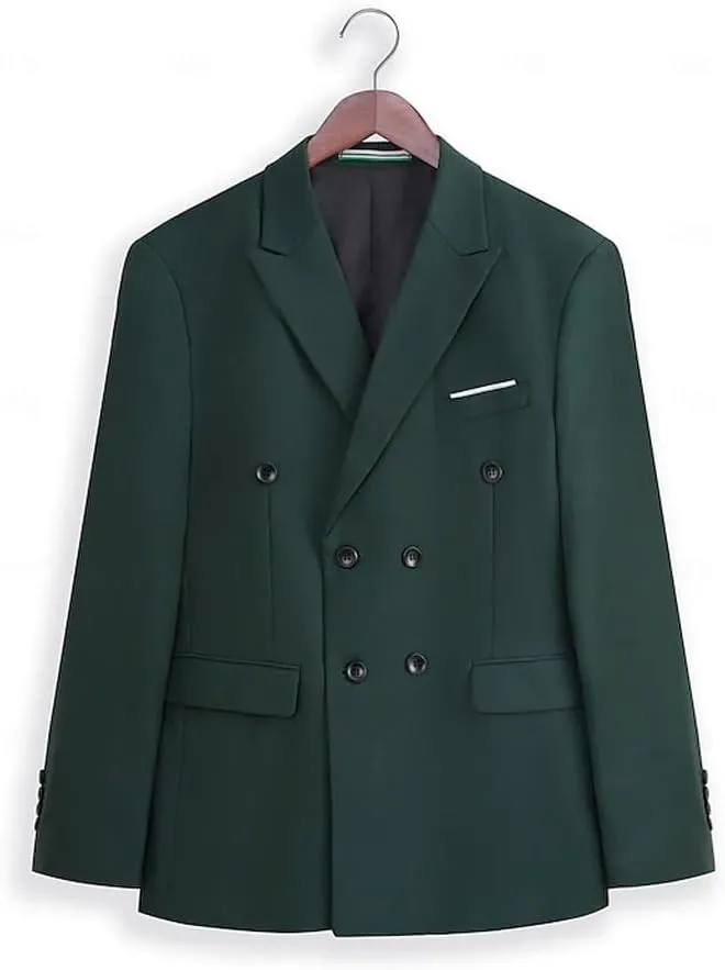Boys Double Breasted Blazer Classic Jacket for Boy Wedding Retro Casual Jacket Formal Double Breasted Sport Coat