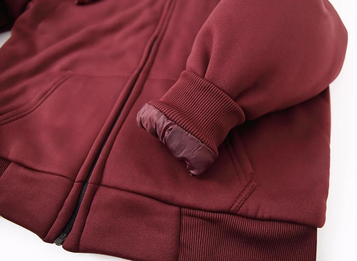 Boys' Fashion Zip Up Hoodie Plain Comfort Fleece Jacket Youth Heavyweight Sherpa Lined Sweatshirts