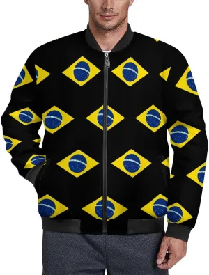 Brazil Men's Bomber Jacket Lightweight Windbreaker Fashion Spring Fall Coats Casual Jackets for Men