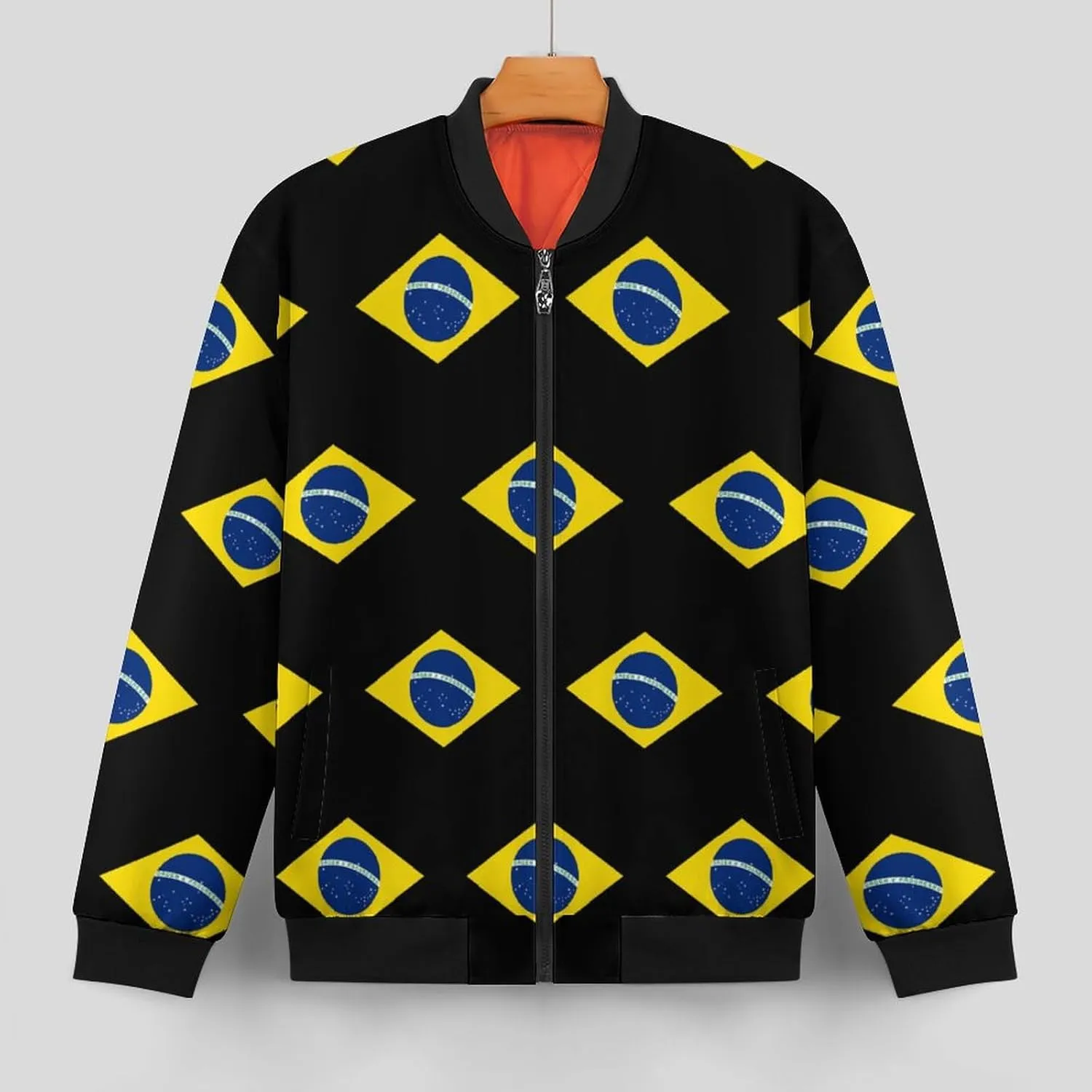 Brazil Men's Bomber Jacket Lightweight Windbreaker Fashion Spring Fall Coats Casual Jackets for Men