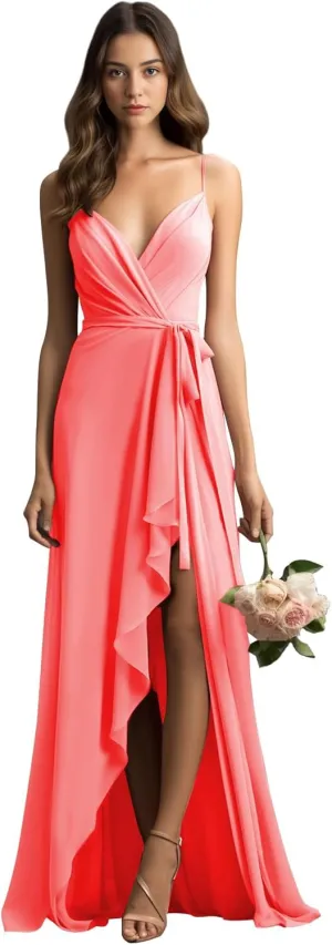 Bridesmaid Dresses One-Shoulder Chiffon - Cocktail Dress Formal Wedding Guest Evening Gown Black