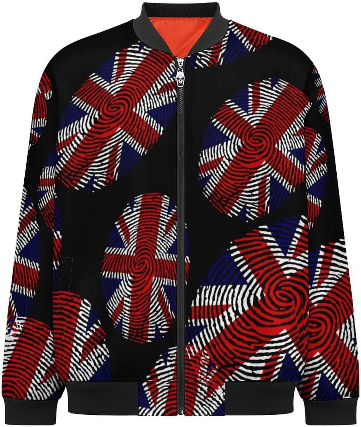 Britain Flag Finger Men's Bomber Jacket Lightweight Windbreaker Fashion Spring Fall Coats Casual Jackets for Men
