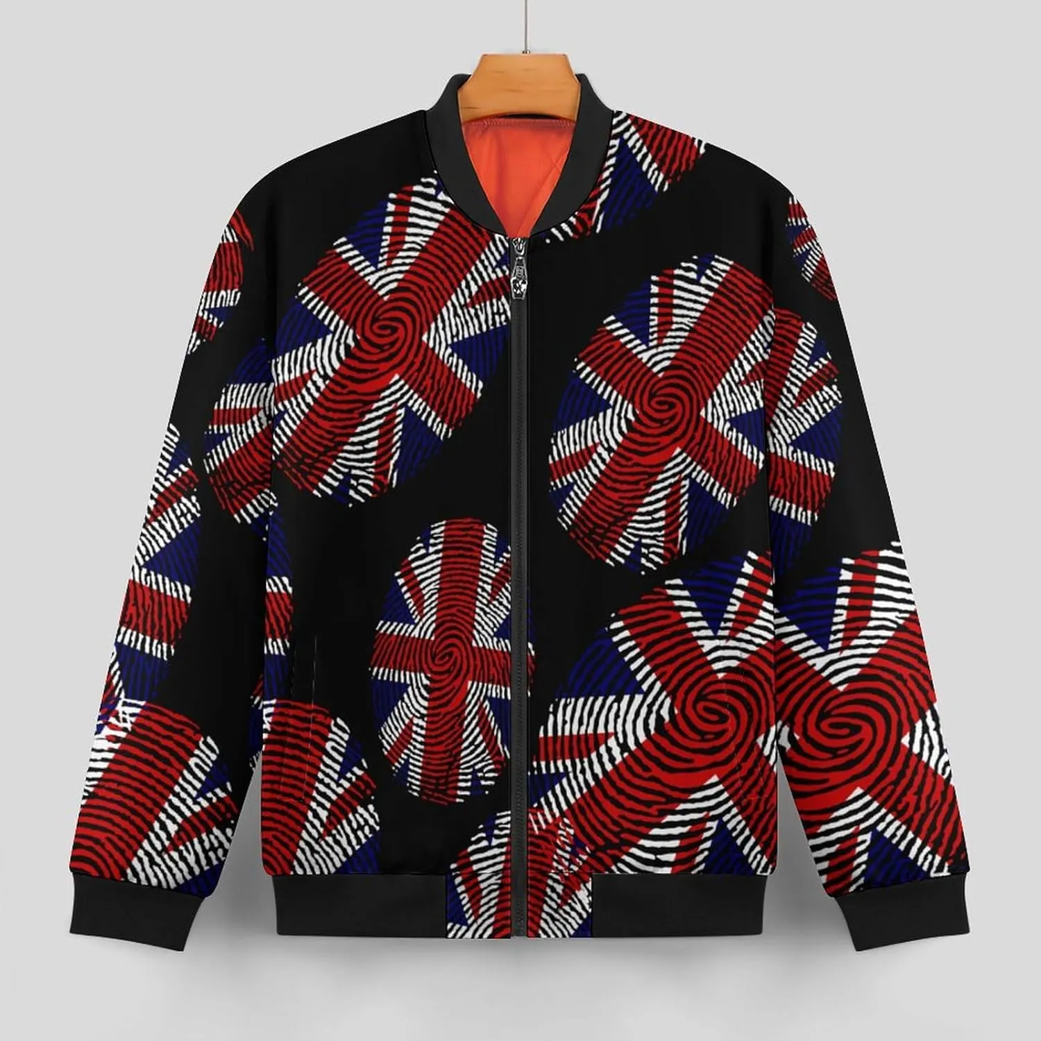 Britain Flag Finger Men's Bomber Jacket Lightweight Windbreaker Fashion Spring Fall Coats Casual Jackets for Men