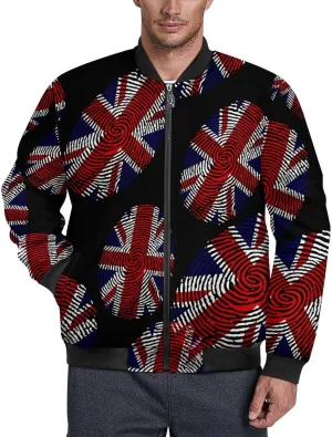 Britain Flag Finger Men's Bomber Jacket Lightweight Windbreaker Fashion Spring Fall Coats Casual Jackets for Men