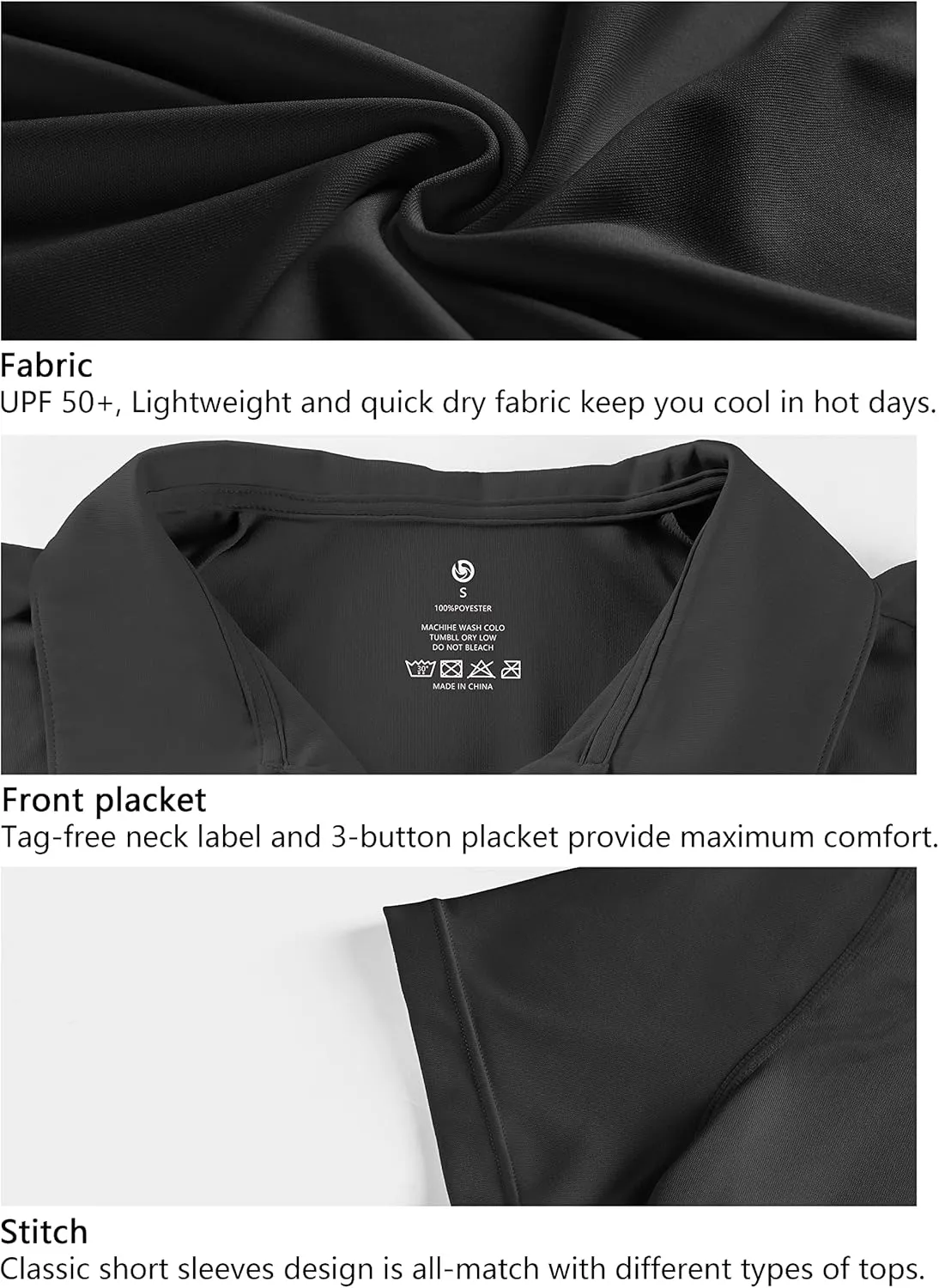 BUBBLELIME Women's UPF 50  Sun Protection Short Sleeve Polo Athletic Tennis Golf Shirts Quick Dry Outdoor Sports Shirts Tops