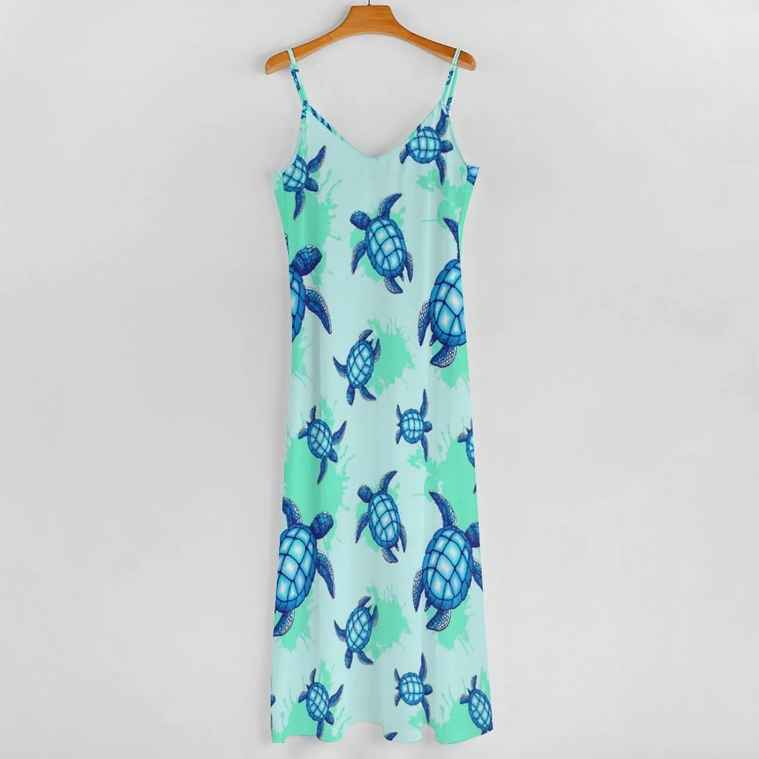 Casual Loose Sleeveless Dress for Women, Sexy V Neck Flowy Maxi Dress, Beach Vacation Spaghetti Strap Sundress