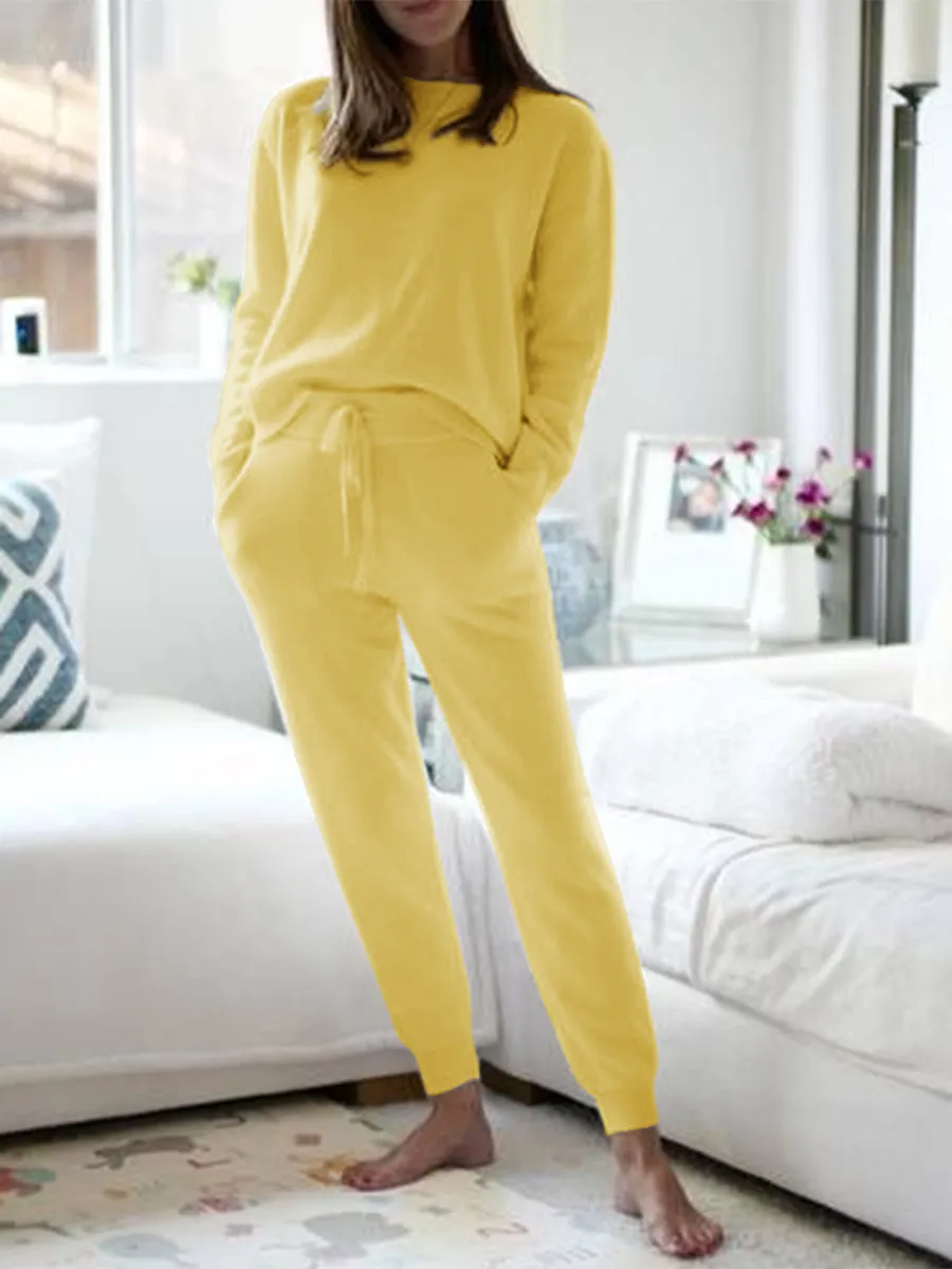 Casual Round Neck Knitted Suit Home Service