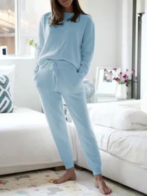 Casual Round Neck Knitted Suit Home Service