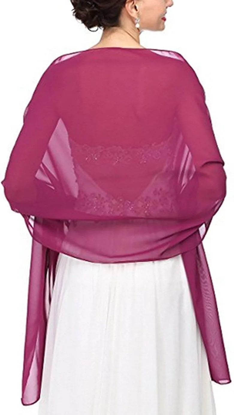 Chiffon Bridal Shawl Wrap Prom Evening Dress Soft Stole Scarves Shawl Wrap for Bridal