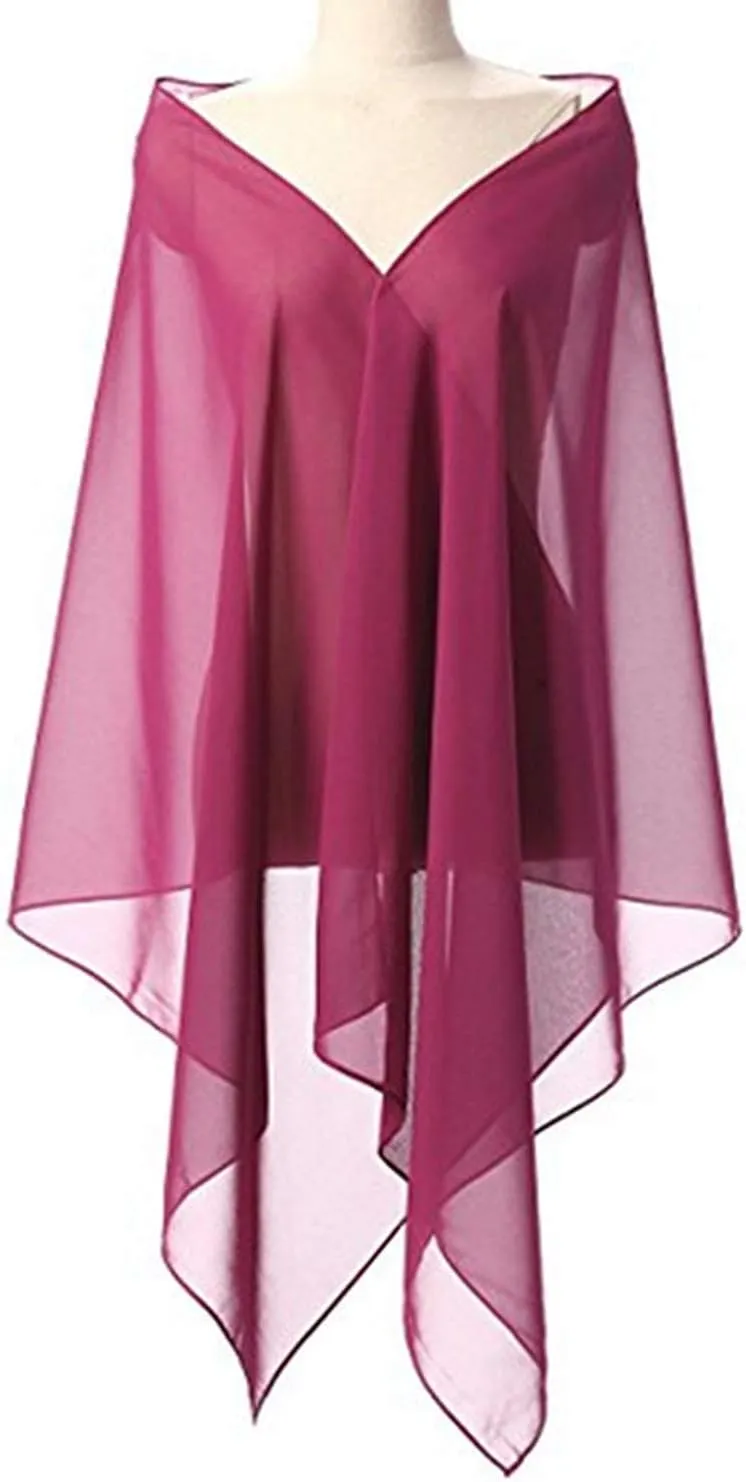 Chiffon Bridal Shawl Wrap Prom Evening Dress Soft Stole Scarves Shawl Wrap for Bridal