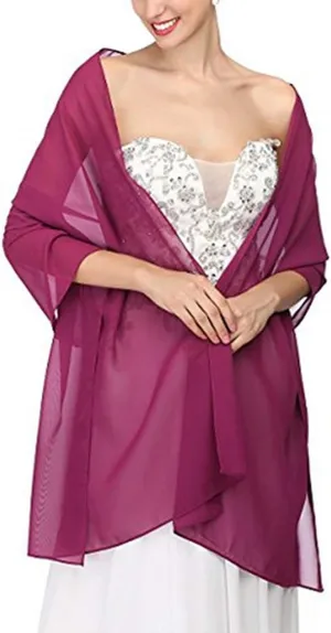 Chiffon Bridal Shawl Wrap Prom Evening Dress Soft Stole Scarves Shawl Wrap for Bridal