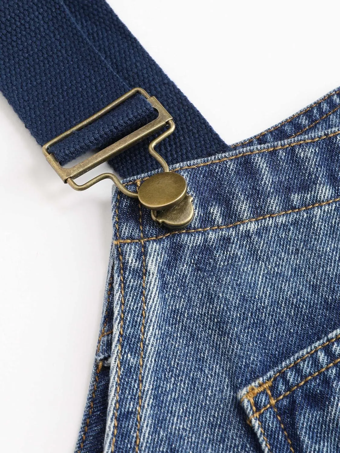 CIDER Womens Plus Size Denim Overall Bib Wide Leg Adjustable Strap Jean Jumpsuits with Pockets