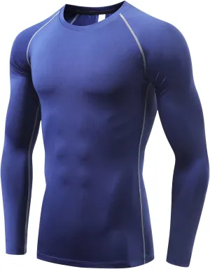 Compression Shirts for Men Long Sleeve Workout Shirts Mens UPF 50  Running Cycling Base Layer Top,Sweat Wicking Cool