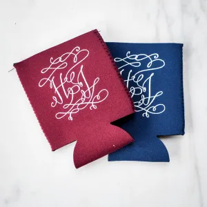 Contemporary Monogrammed Can Coolers