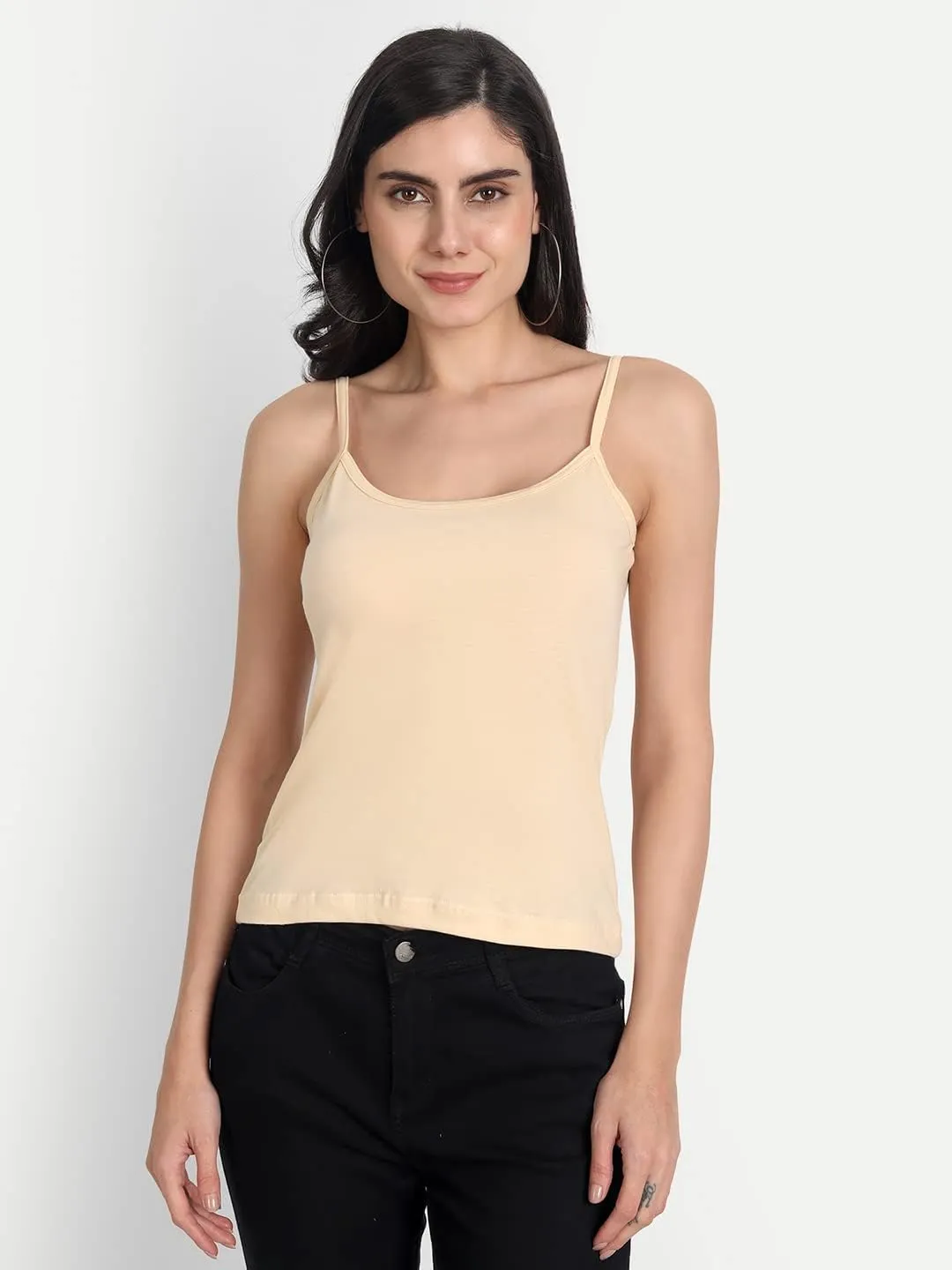 Cotton Short Length Slips Camisole Spaghetti Straps Tank Top for Women | Combo Pack of 3