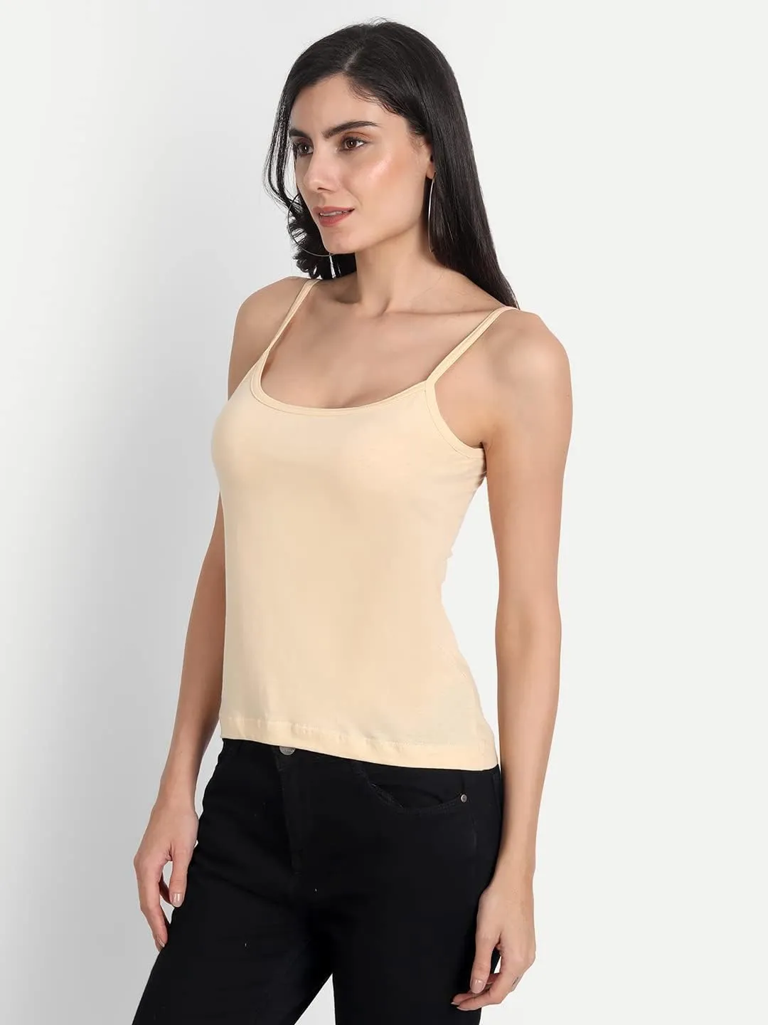 Cotton Short Length Slips Camisole Spaghetti Straps Tank Top for Women | Combo Pack of 3
