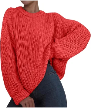 Crewneck Sweaters for Women Lightweight Striped Fall Knitted Color Block Pullover Soft Crew Neck Knit Blouse Tops