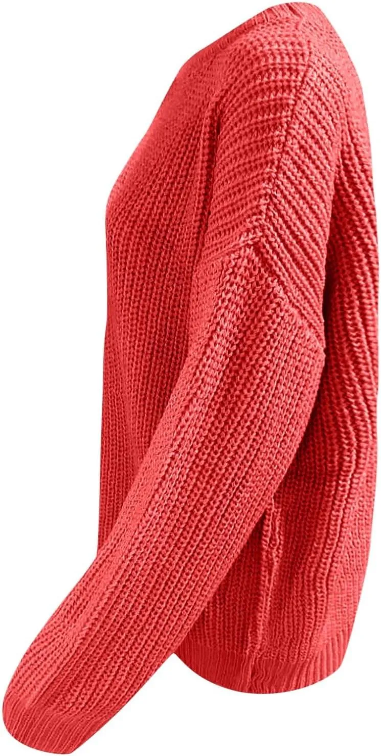 Crewneck Sweaters for Women Lightweight Striped Fall Knitted Color Block Pullover Soft Crew Neck Knit Blouse Tops