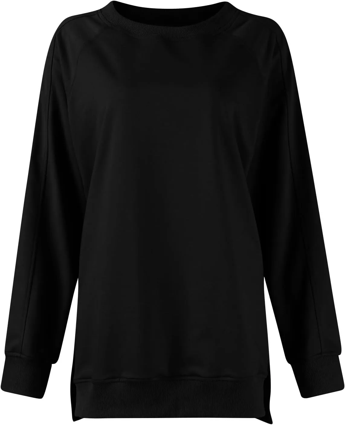 Crewneck Sweatshirts Women Side Slit Oversized Fall Sweatshirt Long Sleeve Tunic Pullover Shirts Y2k Hoodie Sweater