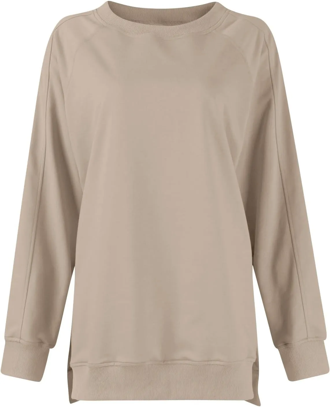 Crewneck Sweatshirts Women Side Slit Oversized Fall Sweatshirt Long Sleeve Tunic Pullover Shirts Y2k Hoodie Sweater