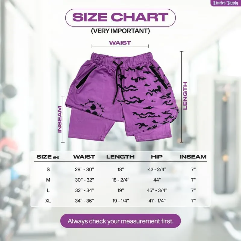 CROWN Anime Shorts - Breathable Mesh Stretch Compression Short with Pockets and Towel Holder