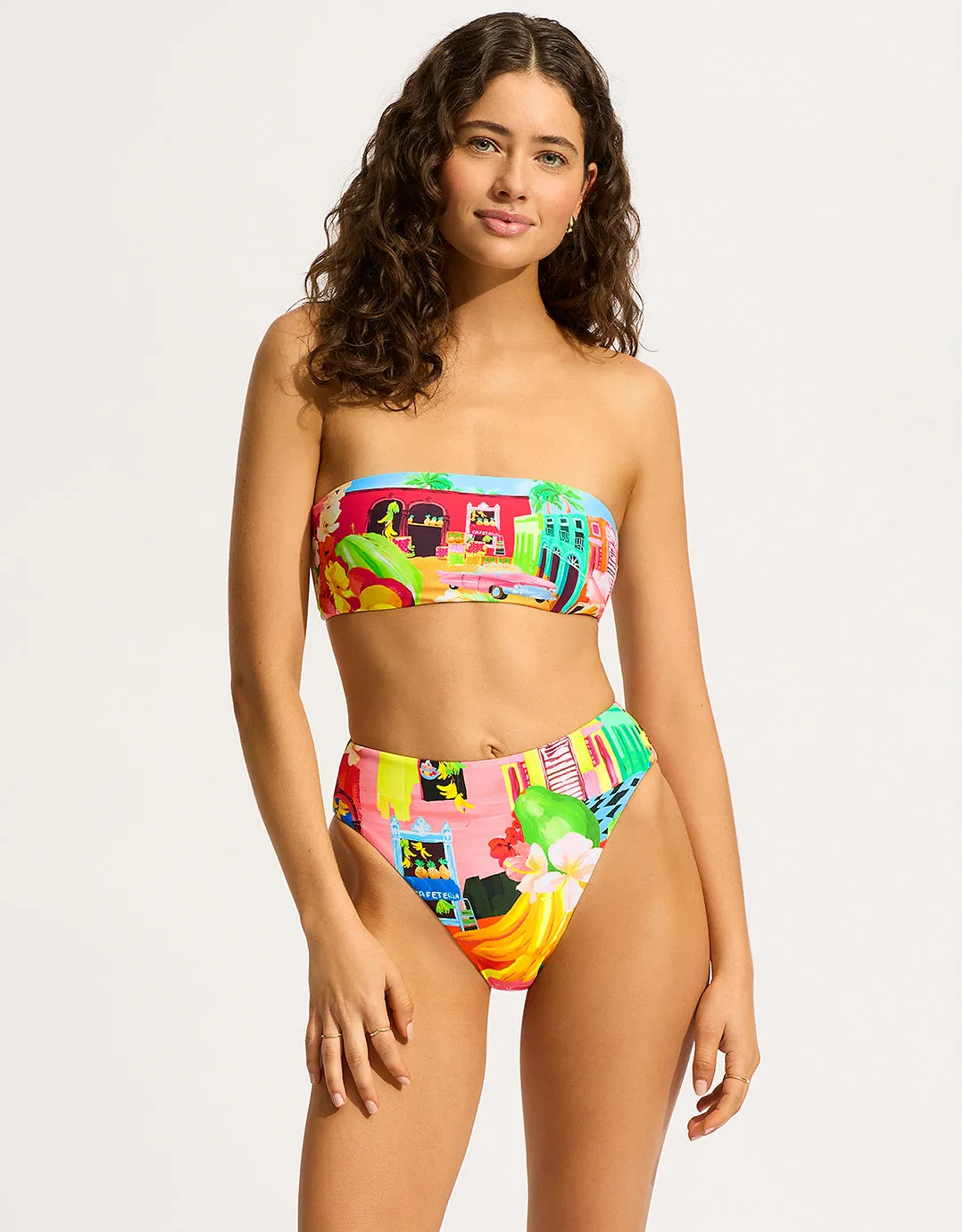 Cuba Bandeau Bikini Top - Turquoise