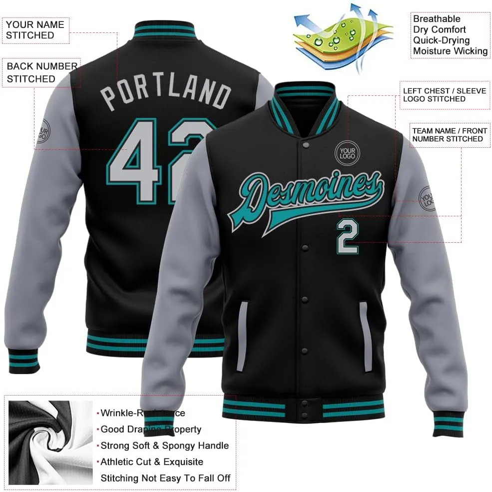 Custom Men Varsity Leather Sleeve Jacket Personalized Baseball Letterman Jackets Unisex Coats Stitched Name Number