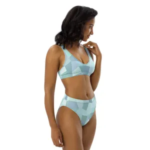 'Cyan Blue' high-waisted bikini