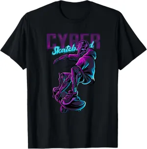 Cyber Skateboard Cool Graphic T-Shirt
