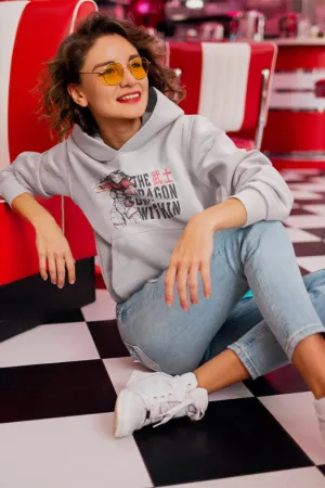 Cyborg Ninja Anime Grey Melange Printed Hoodie for women