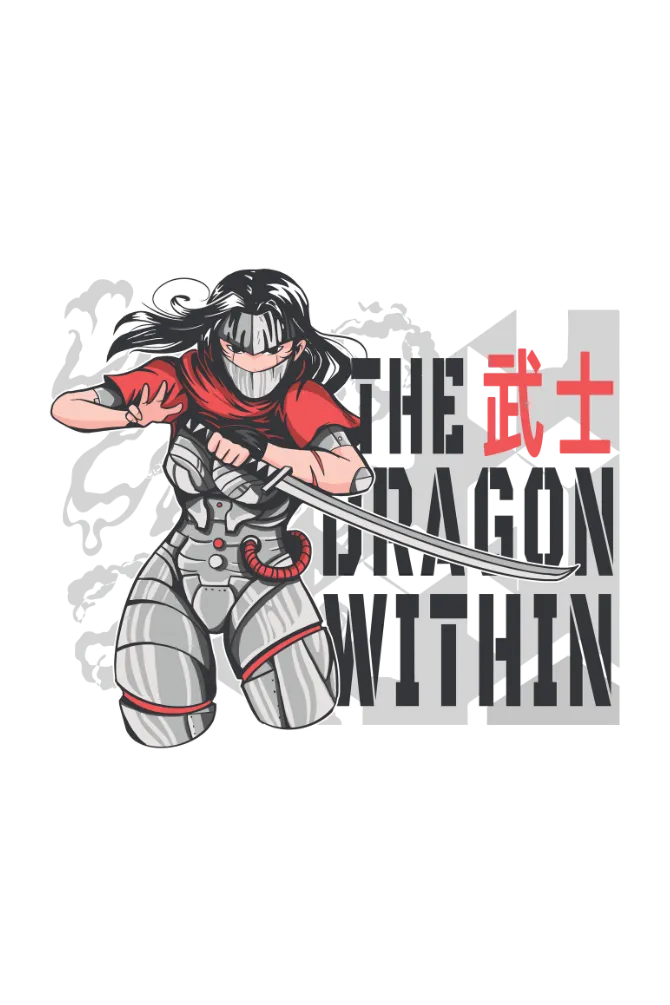 Cyborg Ninja Anime Grey Melange Printed Hoodie for women