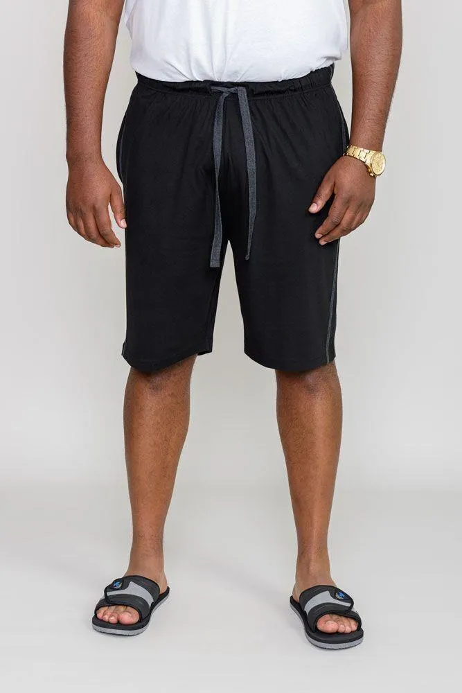 D555 (211309) Mens Pack Of 2  Jersey Short With Side Strip in Black/Charcoal 2XL to 8XL