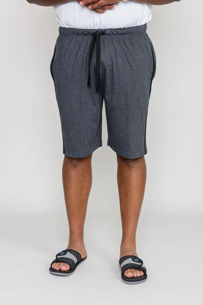 D555 (211309) Mens Pack Of 2  Jersey Short With Side Strip in Black/Charcoal 2XL to 8XL