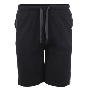 D555 (211309) Mens Pack Of 2  Jersey Short With Side Strip in Black/Charcoal 2XL to 8XL