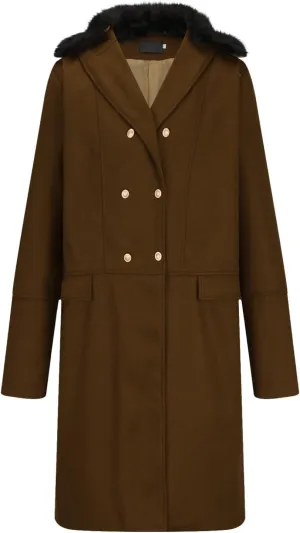 Dgoopd Mens Trench Coat Faux Fur Lapel Jacket Double Breasted Long Coat Open Front Cardigan Casual Peacoat Warm Winter Coat
