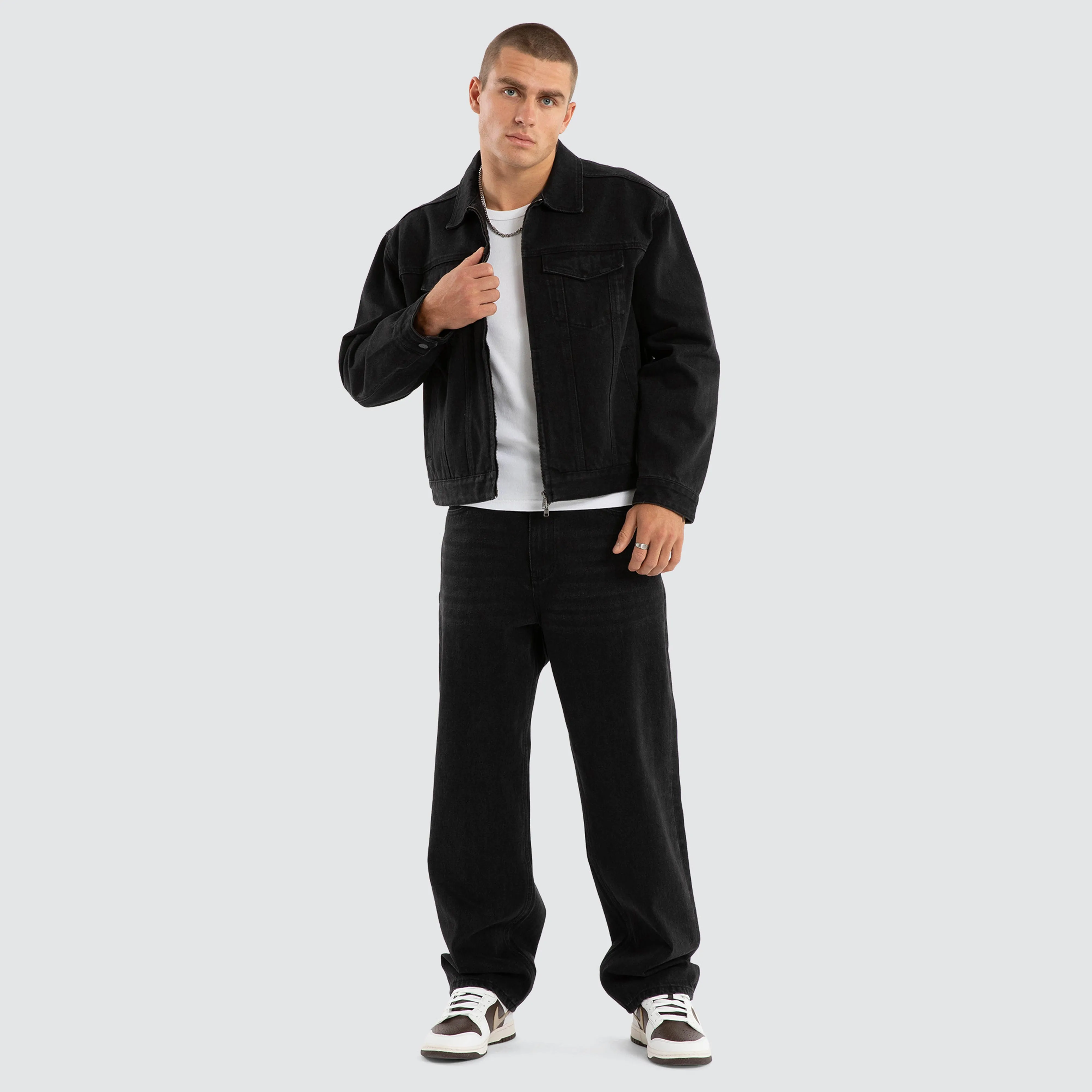 Divide Denim Jacket Jet Black